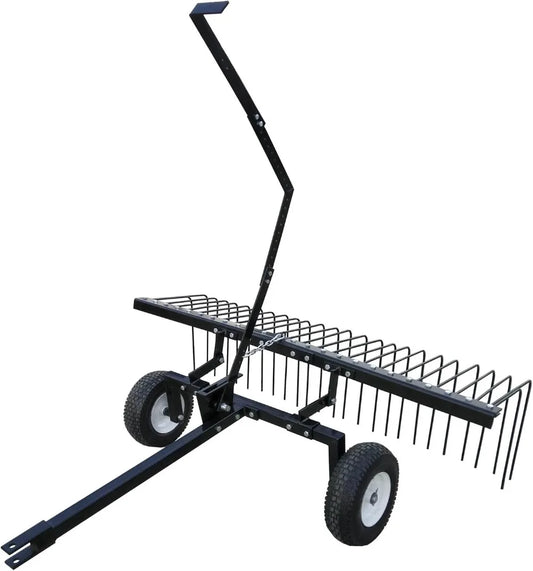 Yard Tuff Pine Straw Rake Heavy Duty Steel Sweeper 60 Inch