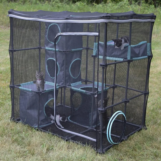 Outdoor Catio Furniture And Play Set For Cats Mega Kit