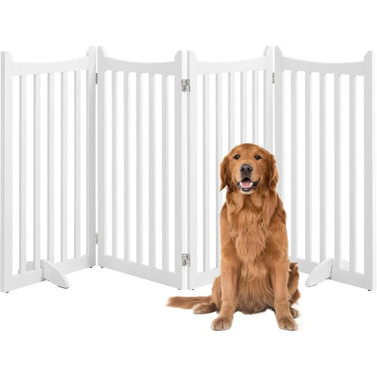 36 H Extra Tall Freestanding Pet Gate 4 Panel Wooden Dog Fence
