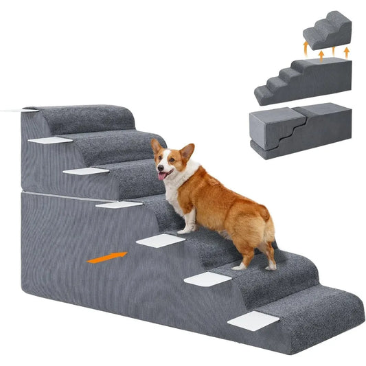 7-Steps Dog Stairs for High Bed and Couch 29.5 H