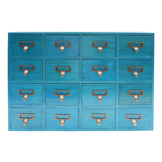 16 Drawers Apothecary Cabinet Chests Herb Storage Box Wooden Desk Organizer for Home Living Room Dresser Kitchen Office