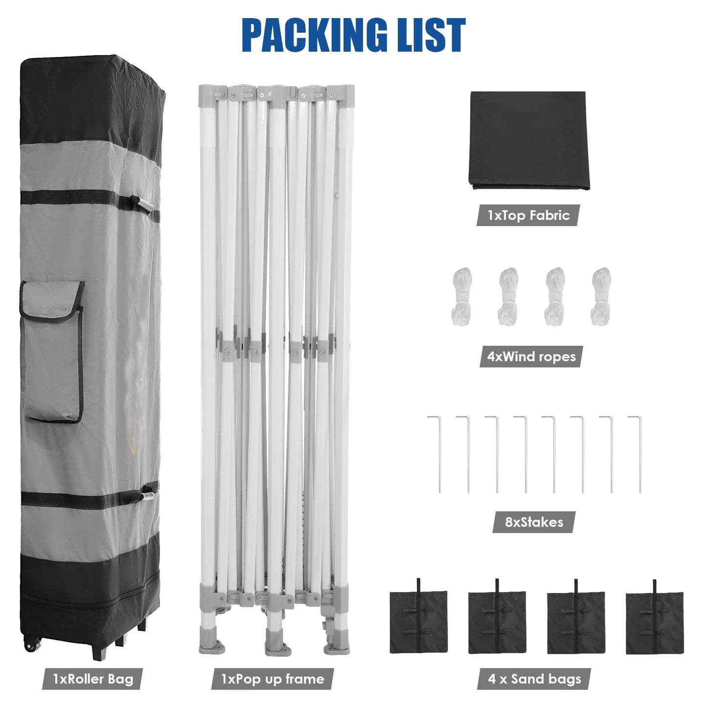 10x20 Pop Up Canopy Tent Waterproof With Roller Bag