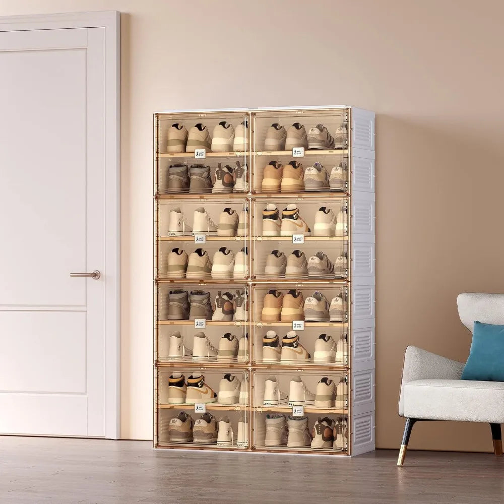 Portable Shoe Rack for Closet Entryway 8 Tiers 32 Pairs