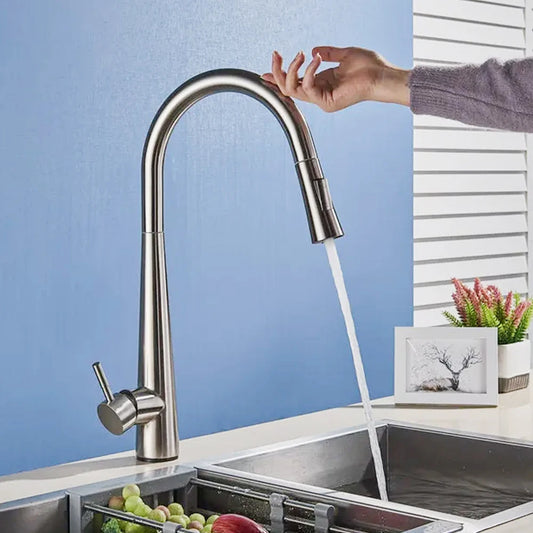 Pull Out Sensor Black Kitchen Faucet Sensitive Touch Control