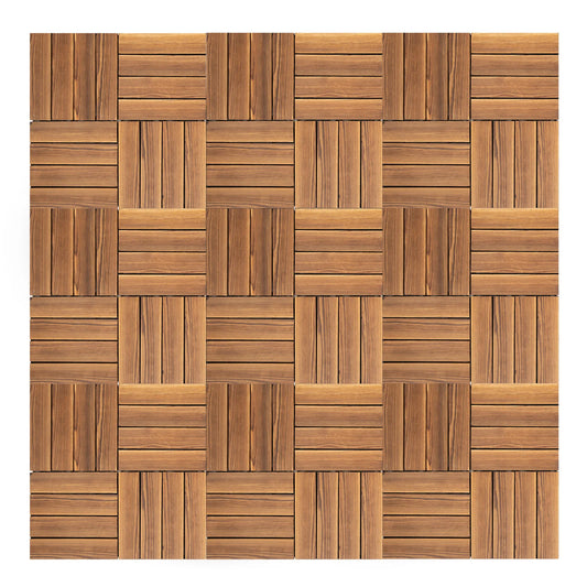 Camphor Pine Interlocking Deck Tiles 12x12 Inches Waterproof Outdoor Indoor