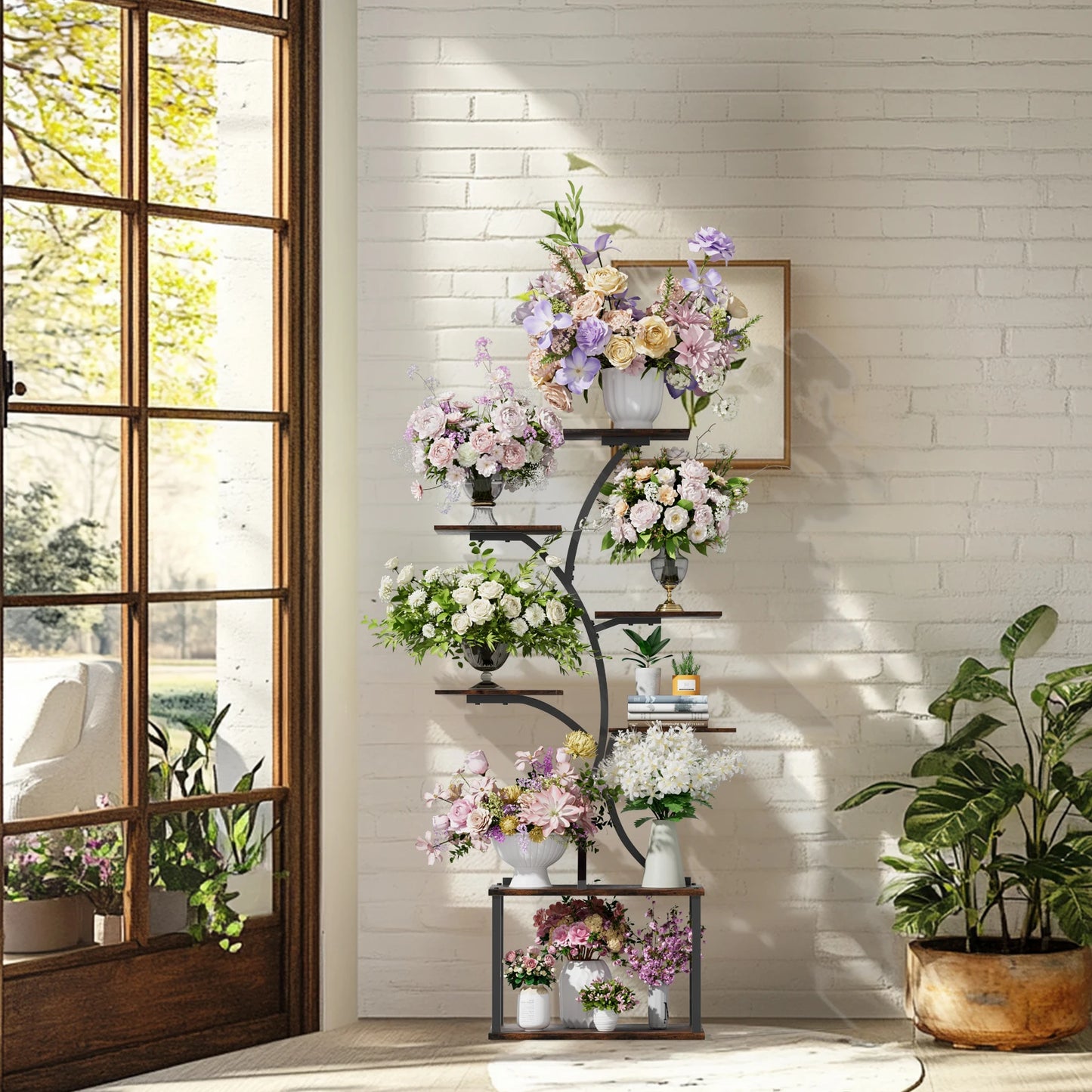 Industrial Style Multilayer Plant Stand Tree Shaped Display