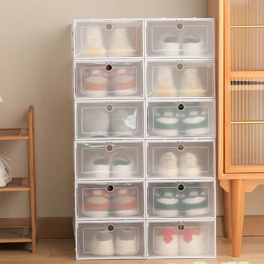 Modern Mini 24pcs Transparent Shoes Organizers Storage Box