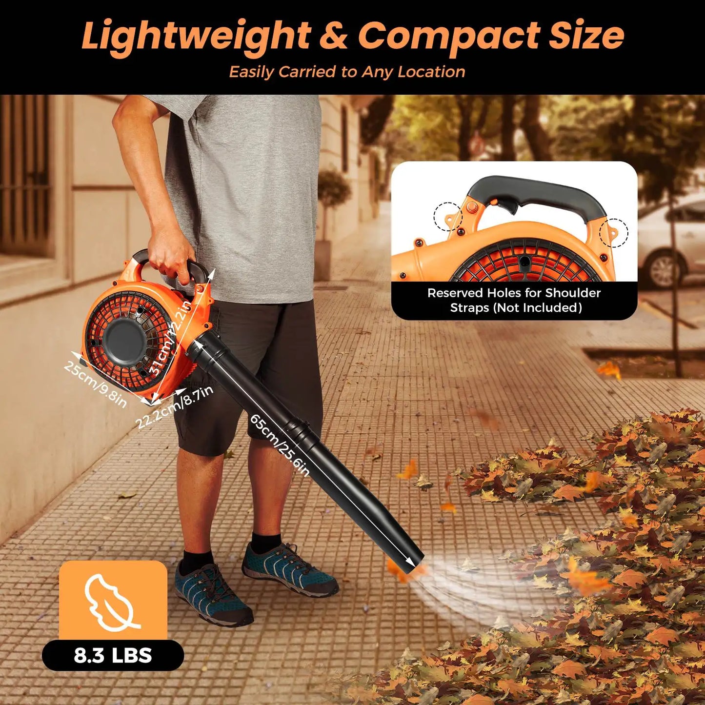 Gas Leaf Blower 25.4cc 2 Stroke Commercial Handheld