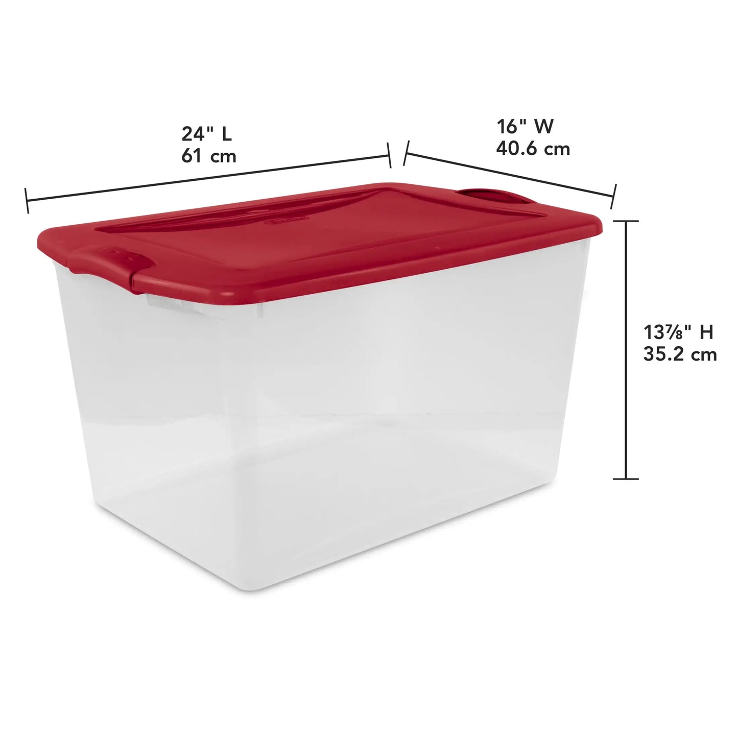 (4 pack) Sterilite Large Storage Bin, 66 Quart Clear Plastic Storage Container with Latch Lid, Blue
