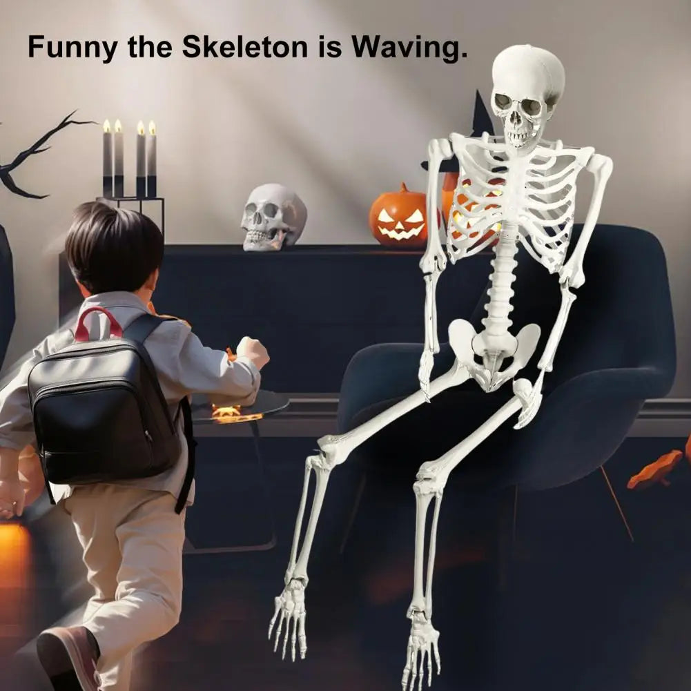5.4ft Poseable Skeleton Prop Life Size Plastic Halloween