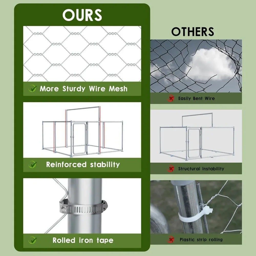 Outdoor Large Dog Kennel Enclosure With Roof Mesh Heavy Duty