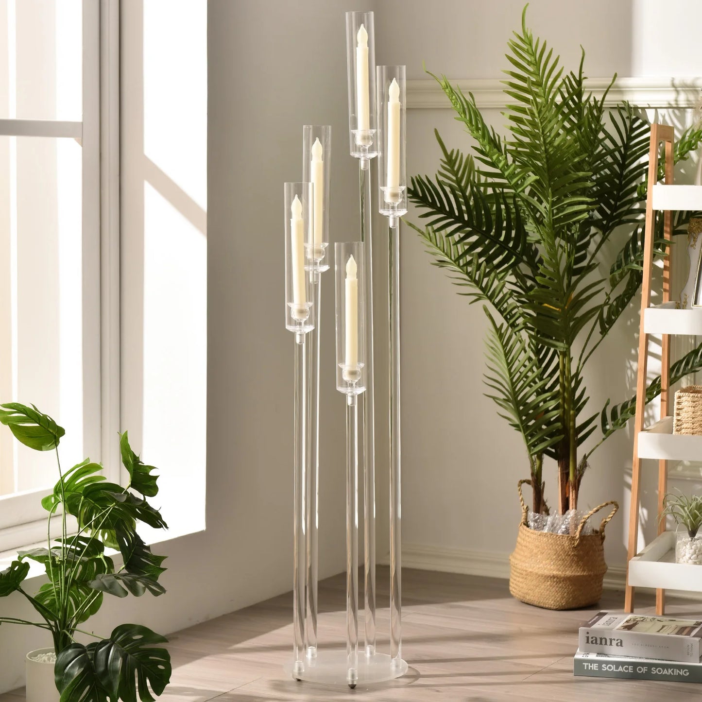 10 Pack Acrylic 5 Arm Floor Candelabra Wedding Centerpiece