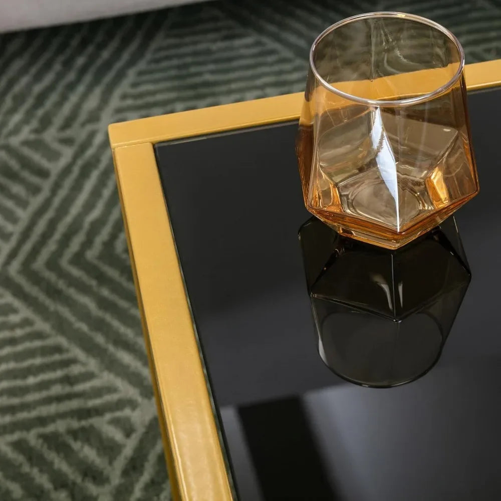 Tempered Glass End Table 21 Inch Square Accent Coffee Table