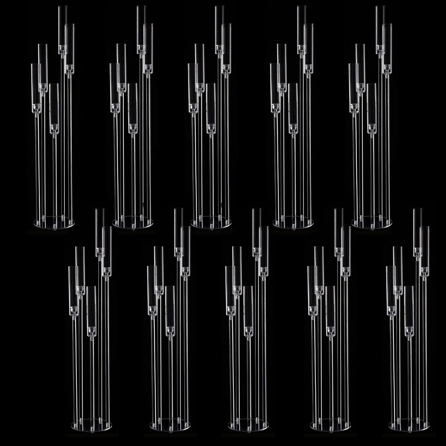 10 Pack Acrylic 5 Arm Floor Candelabra Wedding Centerpiece