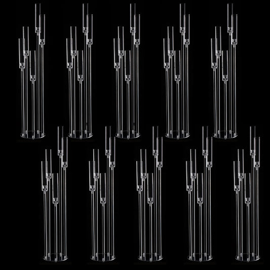 10 Pack Acrylic 5 Arm Floor Candelabra Wedding Centerpiece