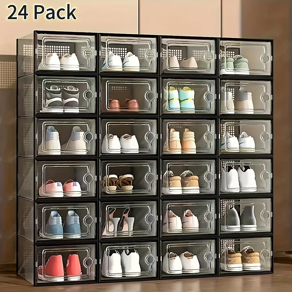12 Pc / 24 Pc Large Capacity Modular Space-Saving Shoe Box