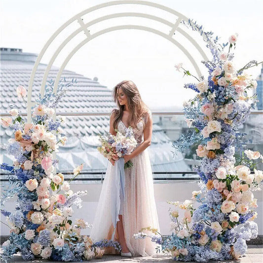260CM Tall White Wedding Arch Stand Metal Backdrop Garden Arch Frame Pergola Stand Pergola Venues Party Decoration