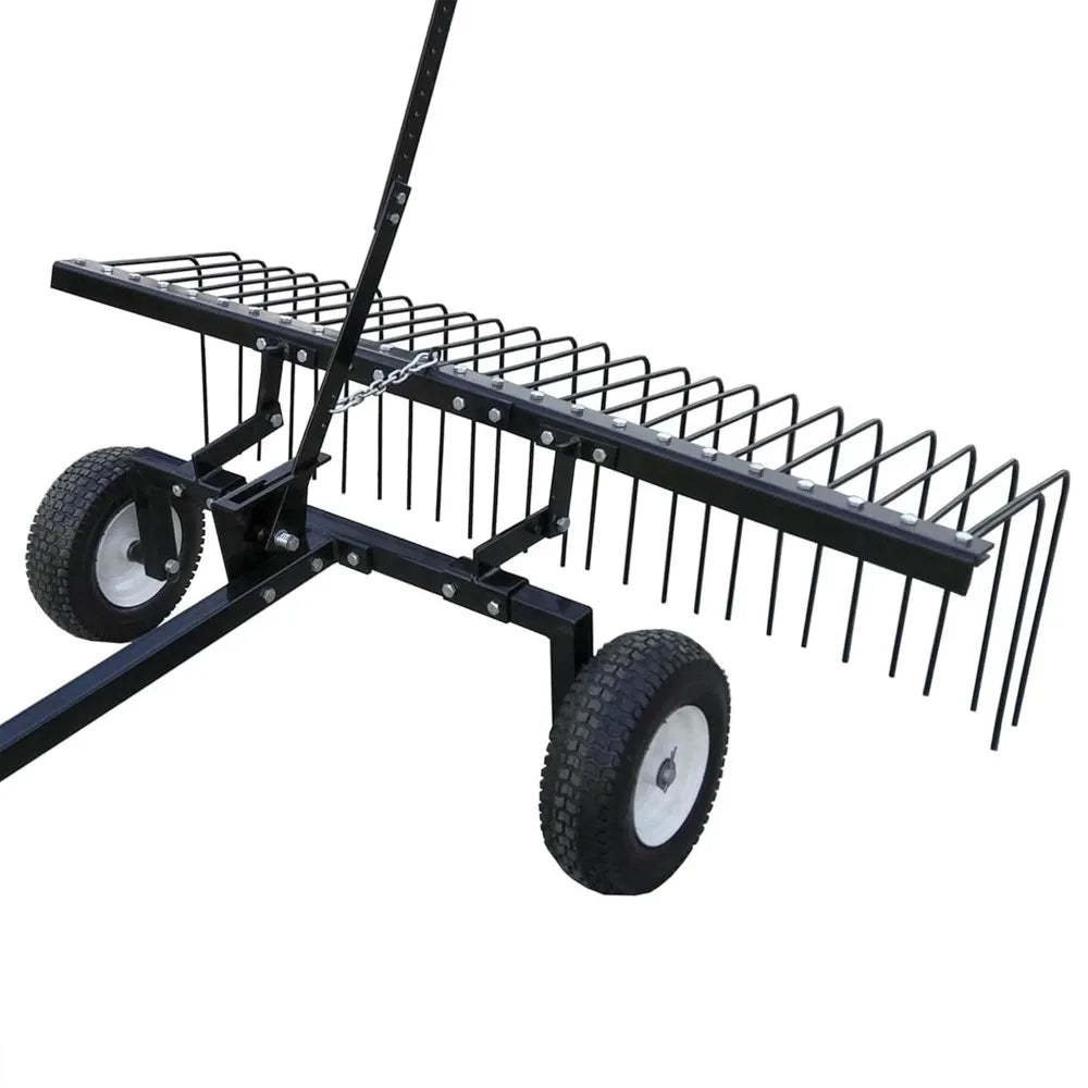 Yard Tuff Pine Straw Rake Heavy Duty Steel Sweeper 60 Inch