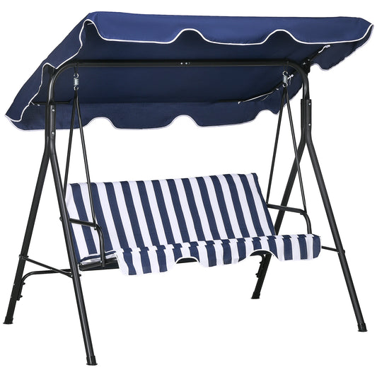 Porch Swing Hammock Bench Lounge Chair Steel 3 Seat Canopy