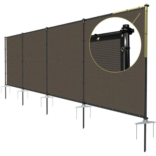 5x60 Outdoor Privacy Fence With Iron Poles Ground Spikes