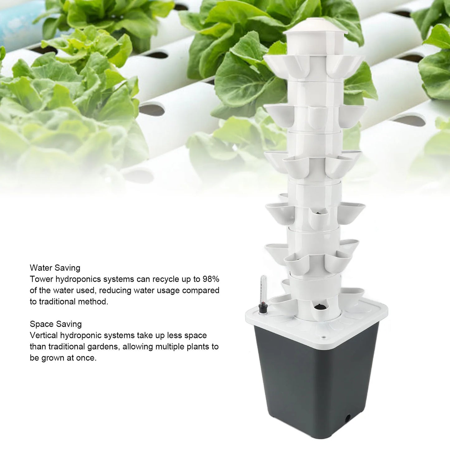 Hydroponics Tower 30 Hole Planting System With 20L Tank
