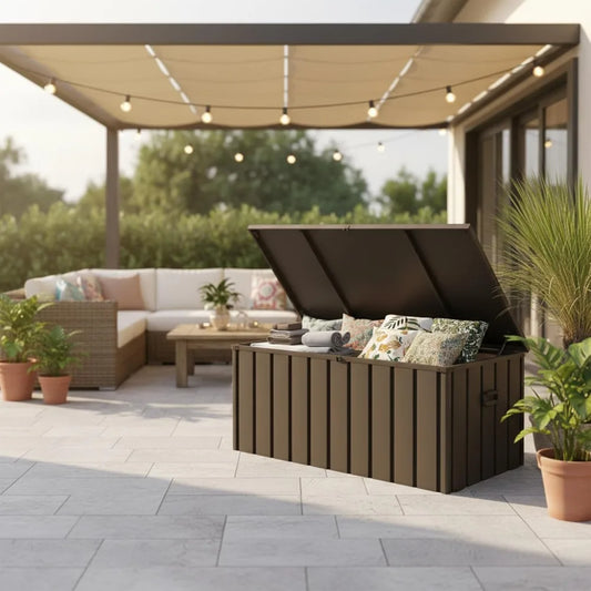 Outdoor Deck Box 150 Gallon Waterproof Lockable Storage For Patio Cushions