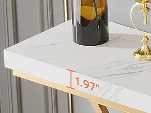 Tribesigns 59 inch Gold Console Table, Modern Entryway Table with Grid-Shaped Metal Base for Entrance, Hallway, Entryway