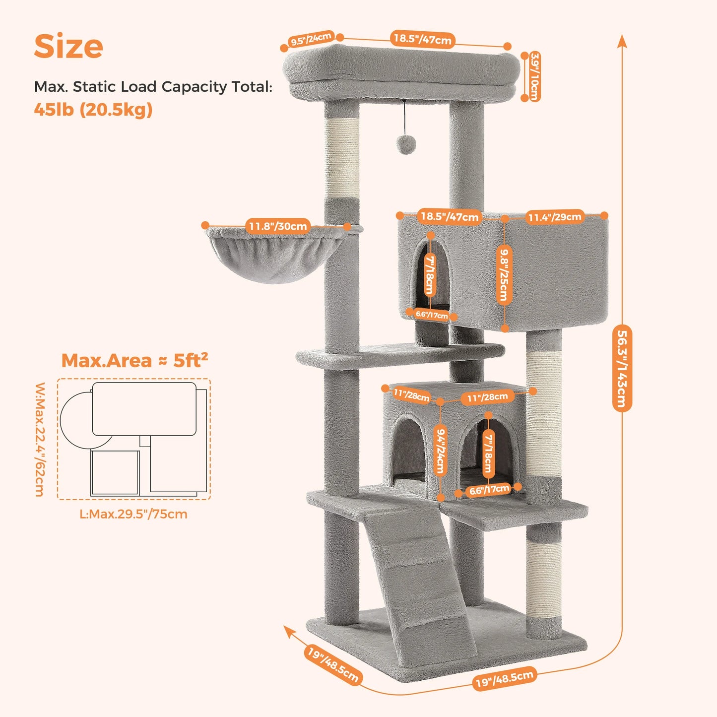 Luxury Cat Tree Multi Level Tower With Condo And Perches