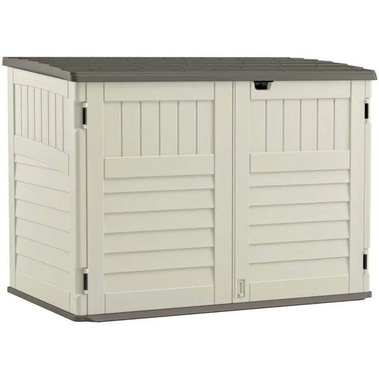 Horizontal Stow-Away Storage Shed Natural Wood-like Outdoor Storage