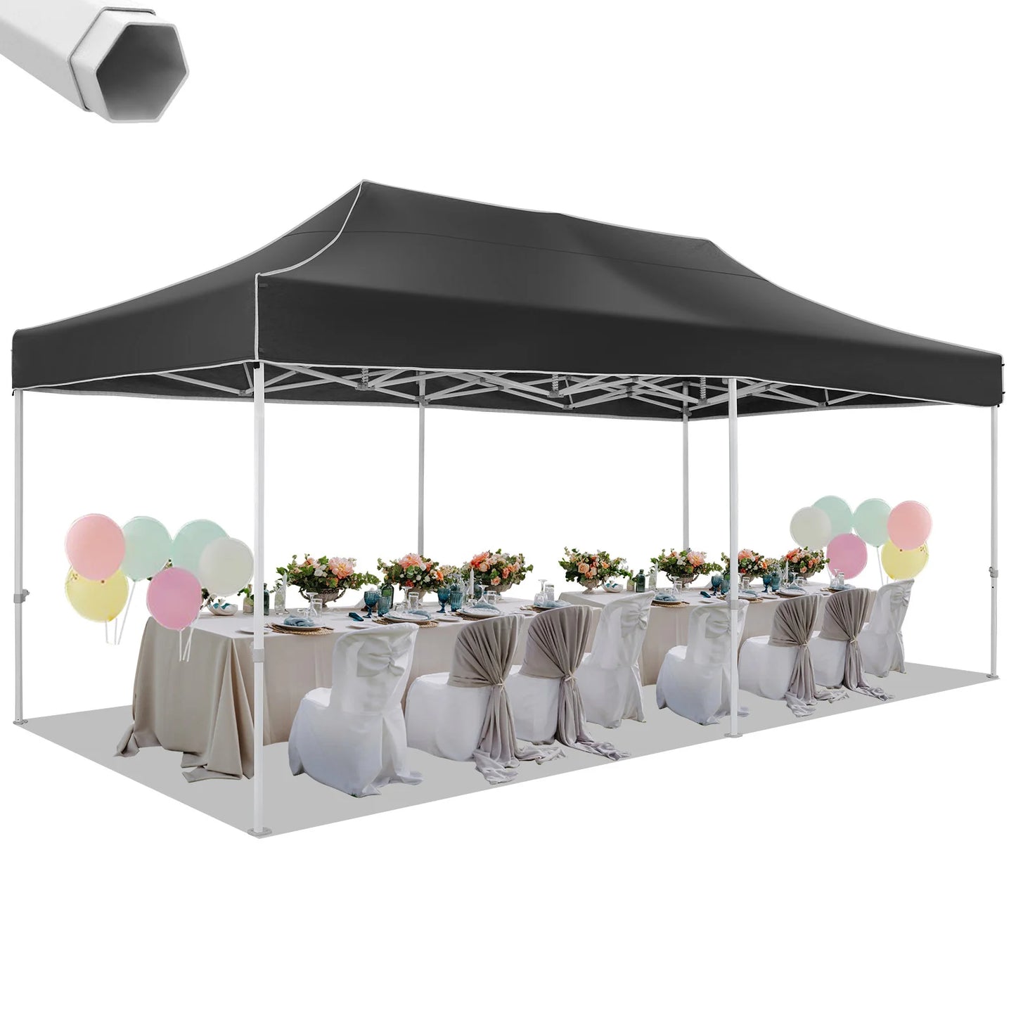 10x20 Pop Up Canopy Tent Waterproof With Roller Bag