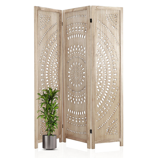 Folding Wood Carved Privacy Screens For Home And Office