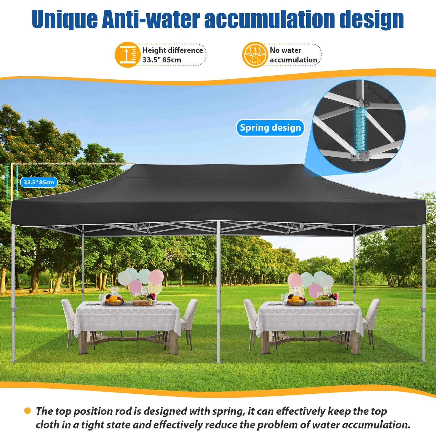 10x20 Pop Up Canopy Tent Waterproof With Roller Bag