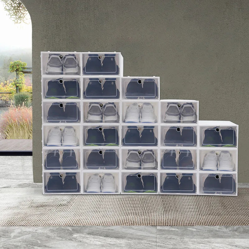 Modern Mini 24pcs Transparent Shoes Organizers Storage Box