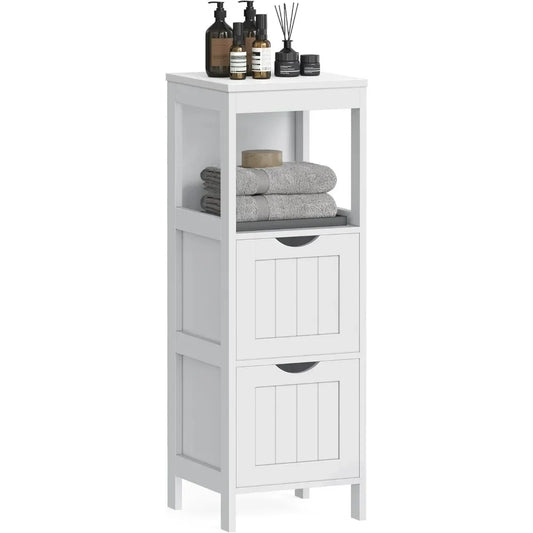 Bathroom Floor Cabinet, Multifunctional Corner Unit, 2 Drawers