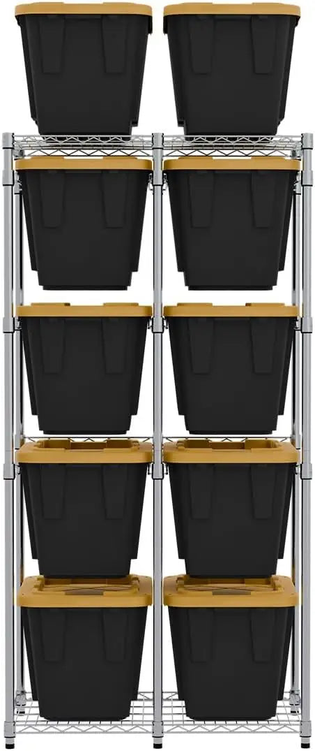 Bin Storage Rack for 12 Gallon Storage Totes Includes 10 Bins
