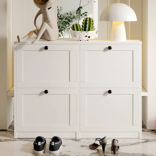 Shoe Cabinet Flip Drawers Freestanding Adjustable Shelf