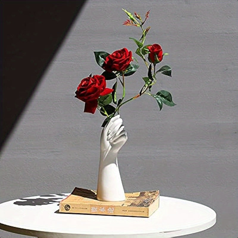 9 Inch Modern Ceramic Hand Vase for Flowers